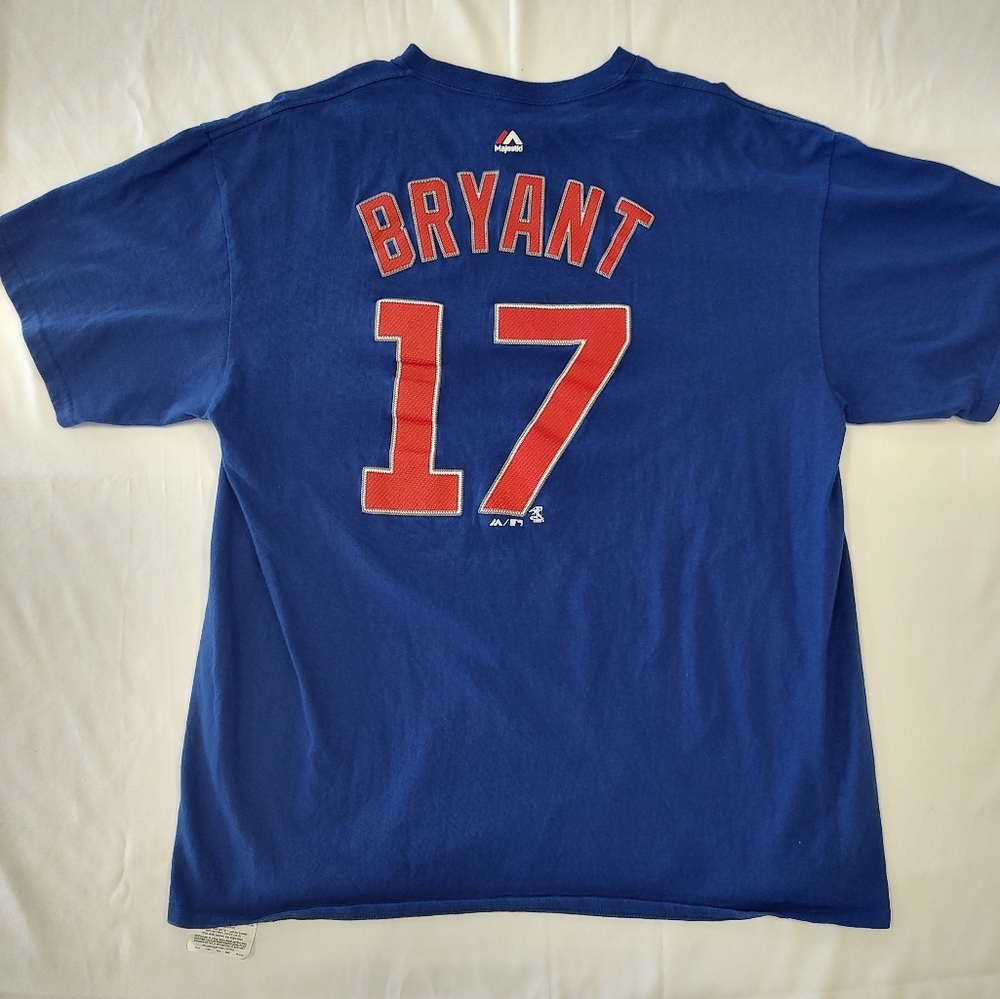Majestic Athletic Chicago Cubs Baseball Kris Bryant Blue Tshirt Size XL - Picture 3 of 9